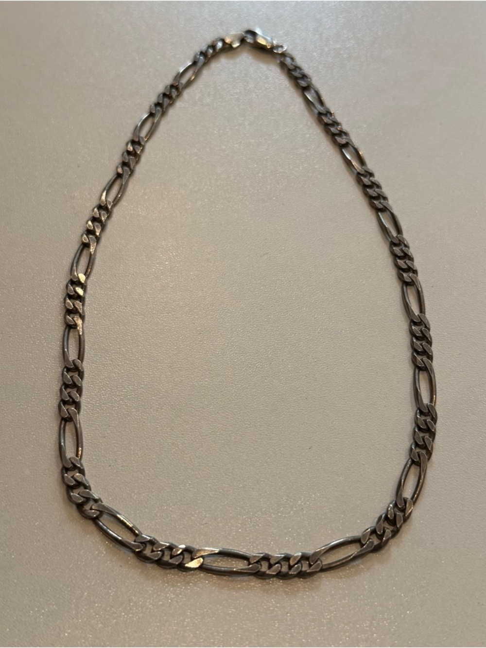 Sterling Silver Vintage Figaro Chain Necklace - 16 inches